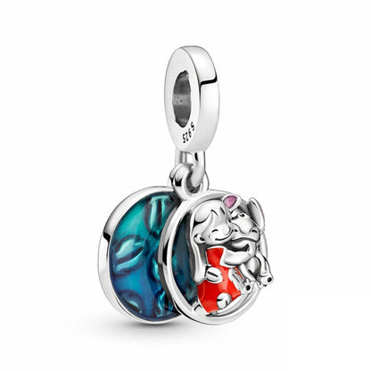 Hot Sell MINISO Disney 925 Sterling Silver Animals Mobilization Charms Beads Hot Original Bracelet DIY Jewelry Women Pendant