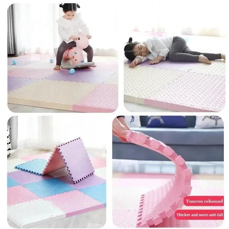 1-16PCS 30*30cm  Sports Gym Protection EVA Leaf Grain Floor Mats Yoga Fitness Non-Slip Splicing Rugs Thicken Shock Room Workout