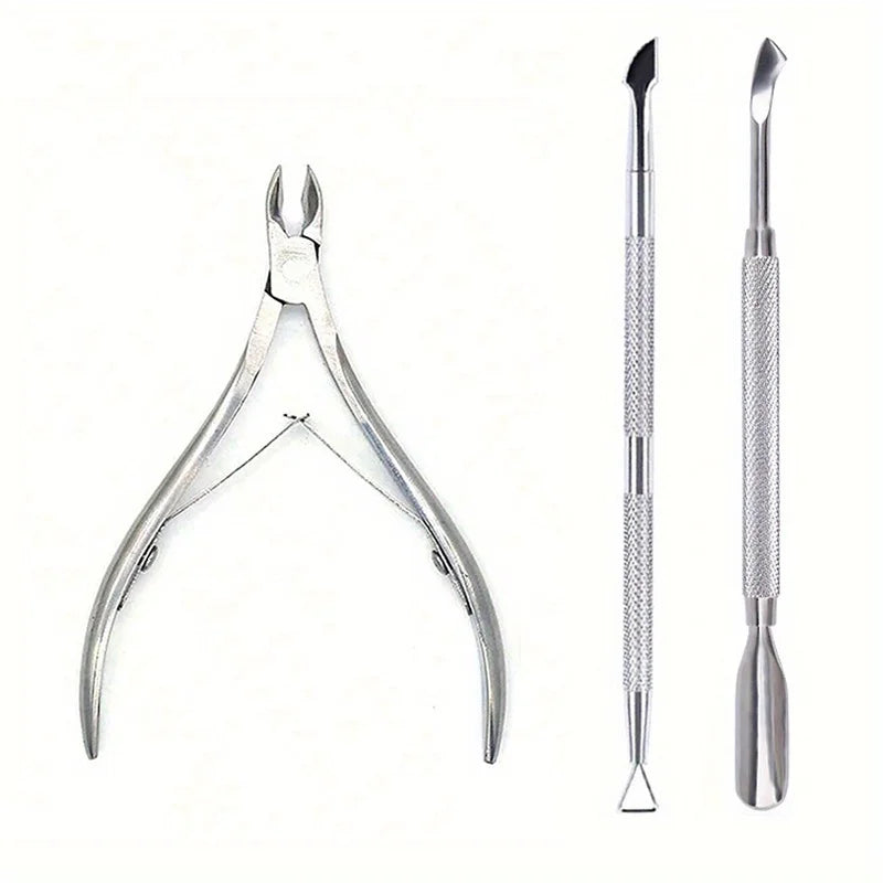 Nail Cuticle Pusher Tweezer Rainbow Cutter Nipper Clipper Dead Skin Remover Stainless Steel Manicure Nails Art Tool ManicureTool