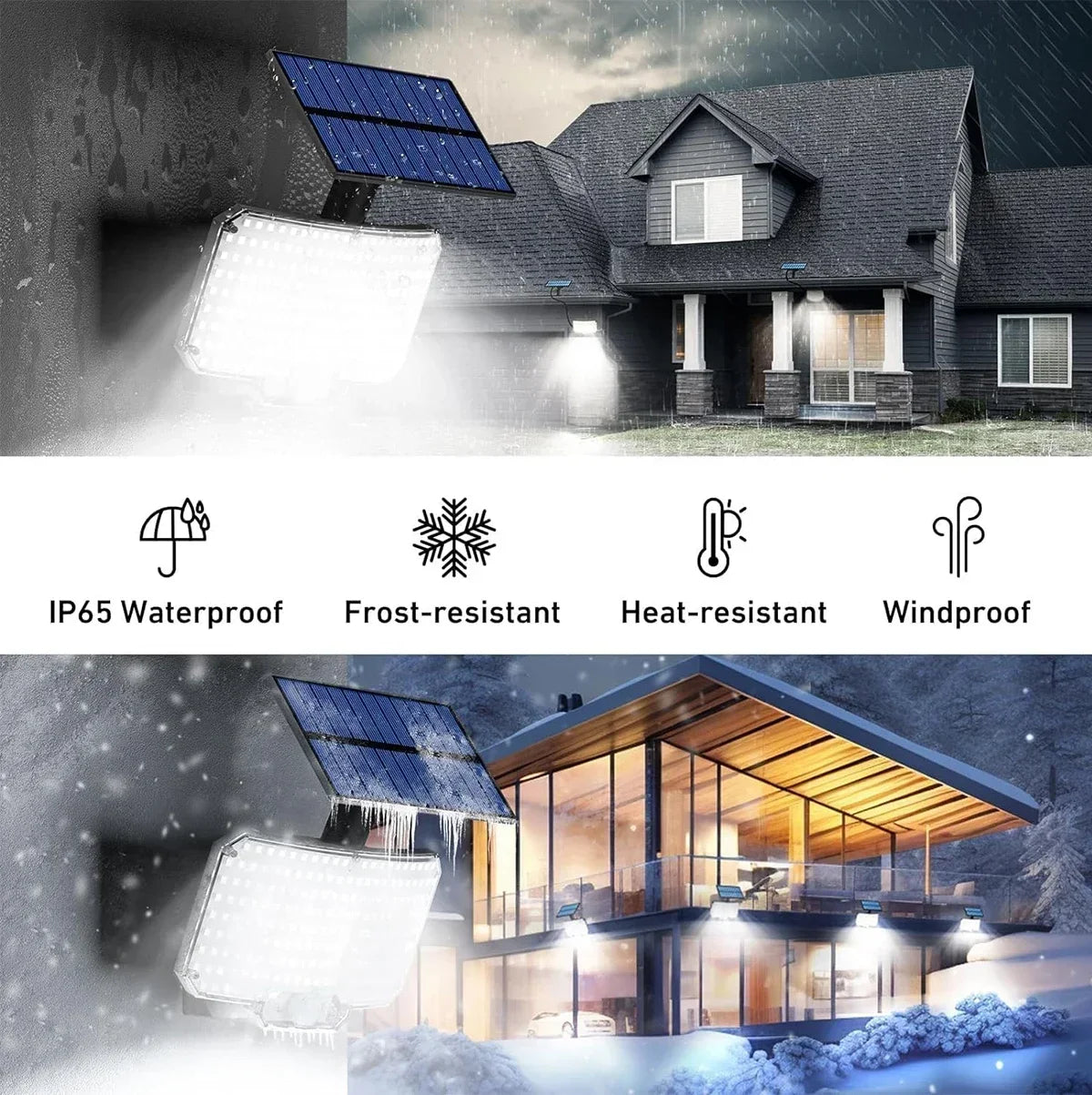 234/280 LED Solar Lights for Outside Motion Sensor Solar Flood Lights Waterproof Solar Powered Security Spot Garden Wall Lights