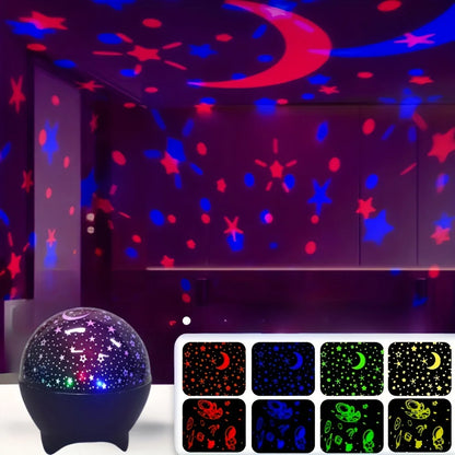 RGB Night Lights LED Projector Light Starry Moon Galaxy Projection Lamp 5V USB for Kids Present Christmas Gift Room Decorations