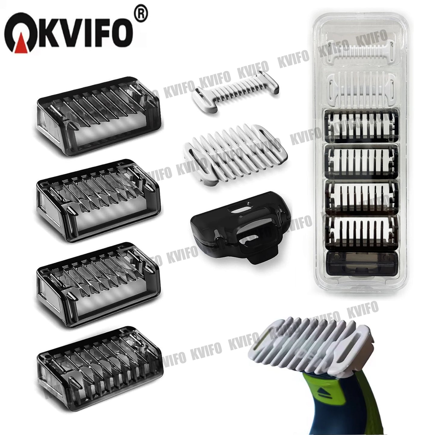 KVIFO 3-8PCS Guide Comb Guards for Philips One Blade QP2520 QP2530 QP2620 QP2630 QP6510 QP6520 QP6531 Electric Beard Trimmer