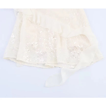 MUJER 2025 Sequin Mini Dress Woman Sexy Slip Party Dresses for Women Summer Backless Women's Dress Straps Beach Short Dresses
