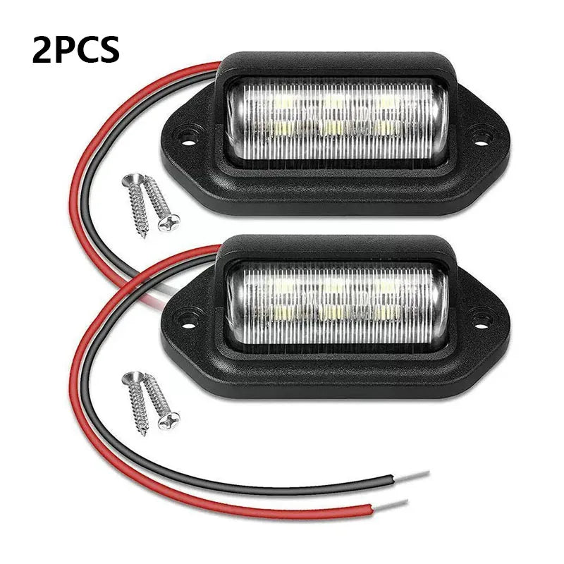 2PCS Car License Number Plate Lights Universal 12-24V For SUV Truck Trailer Van White Side Lamp Bulbs Car License Plate Lights