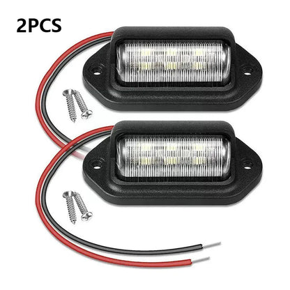 2PCS Car License Number Plate Lights Universal 12-24V For SUV Truck Trailer Van White Side Lamp Bulbs Car License Plate Lights
