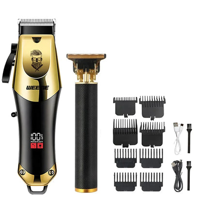 Vintage Men's Electric Hair Clipper Rechargeable Beard Trimmer with Foot Hair Trimmer Kit USB Fast Charging Hair Clipper