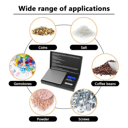 0.01g Jewelry Mini Stainless Steel Electronic Scale Digital Pocket Scale Gold Gram Balance Weight Scale Portable Pocket Scale