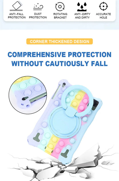 Funda Para 10.1" Universal Silicone Tablet Case 10 10.1 inch Android Tablet PC Shockproof Stand Cover Cases 25*16CM/9.84x6.3inch