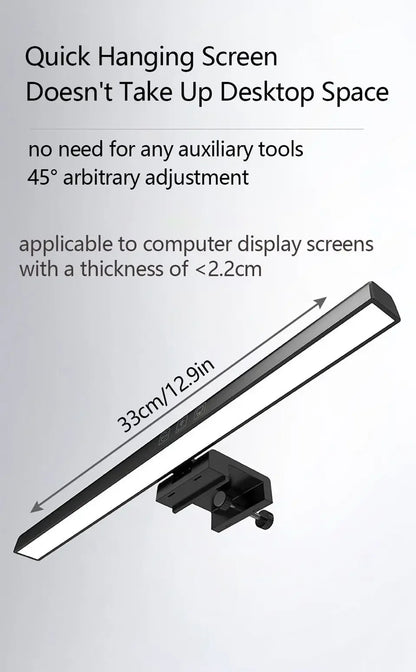 Eye-Care Desk Lamp 33cm 50cm LED Computer PC Monitor Screen Light Bar Stepless Dimming Reading USB Powered Hanging Table Lamps
