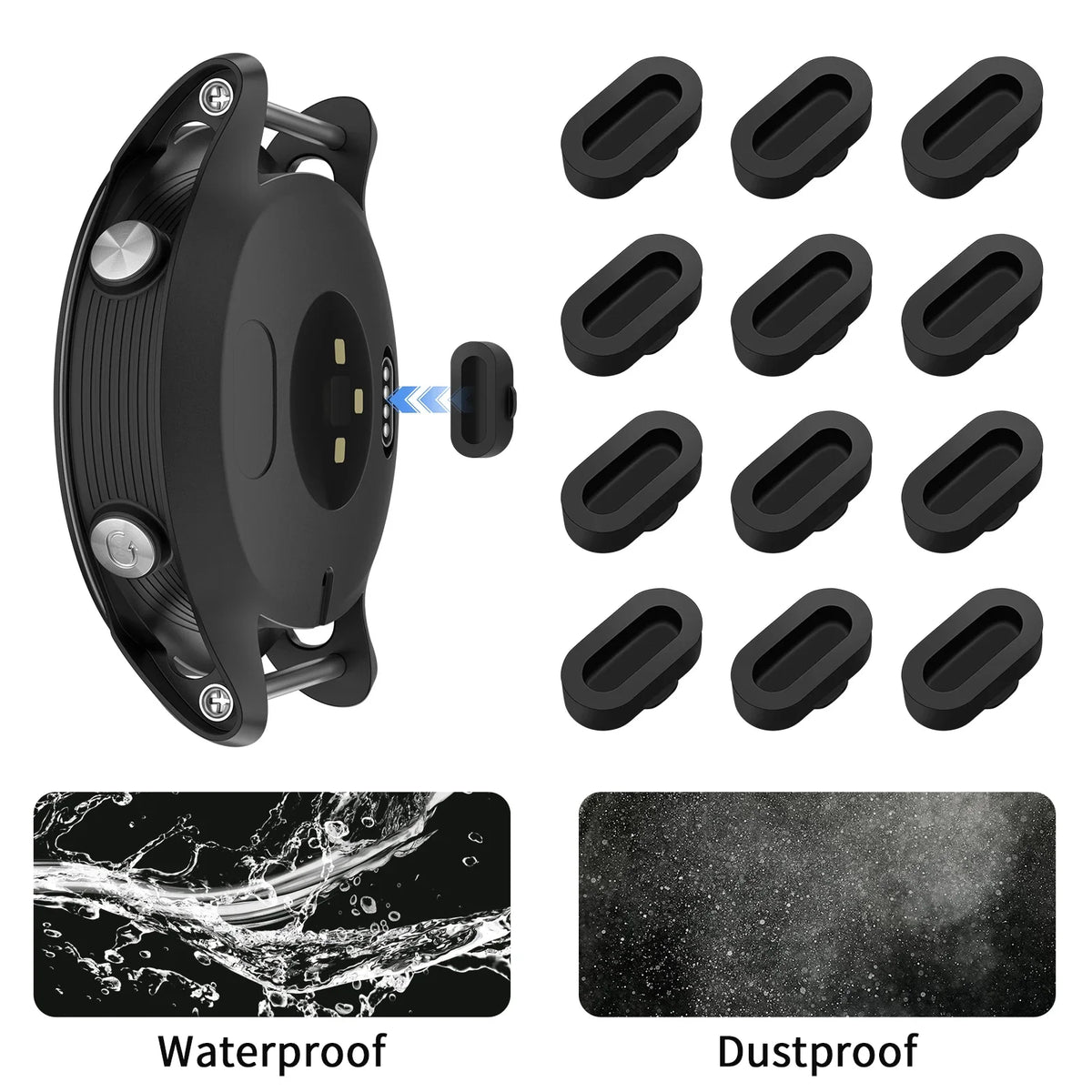 Charger Port Dustproof Plug Cover Cap For for Garmin Forerunner 955 945 265 645 965 Fenix 7 S 7X 6 6S 6X 5 Vivoactive 3 4 5 Case
