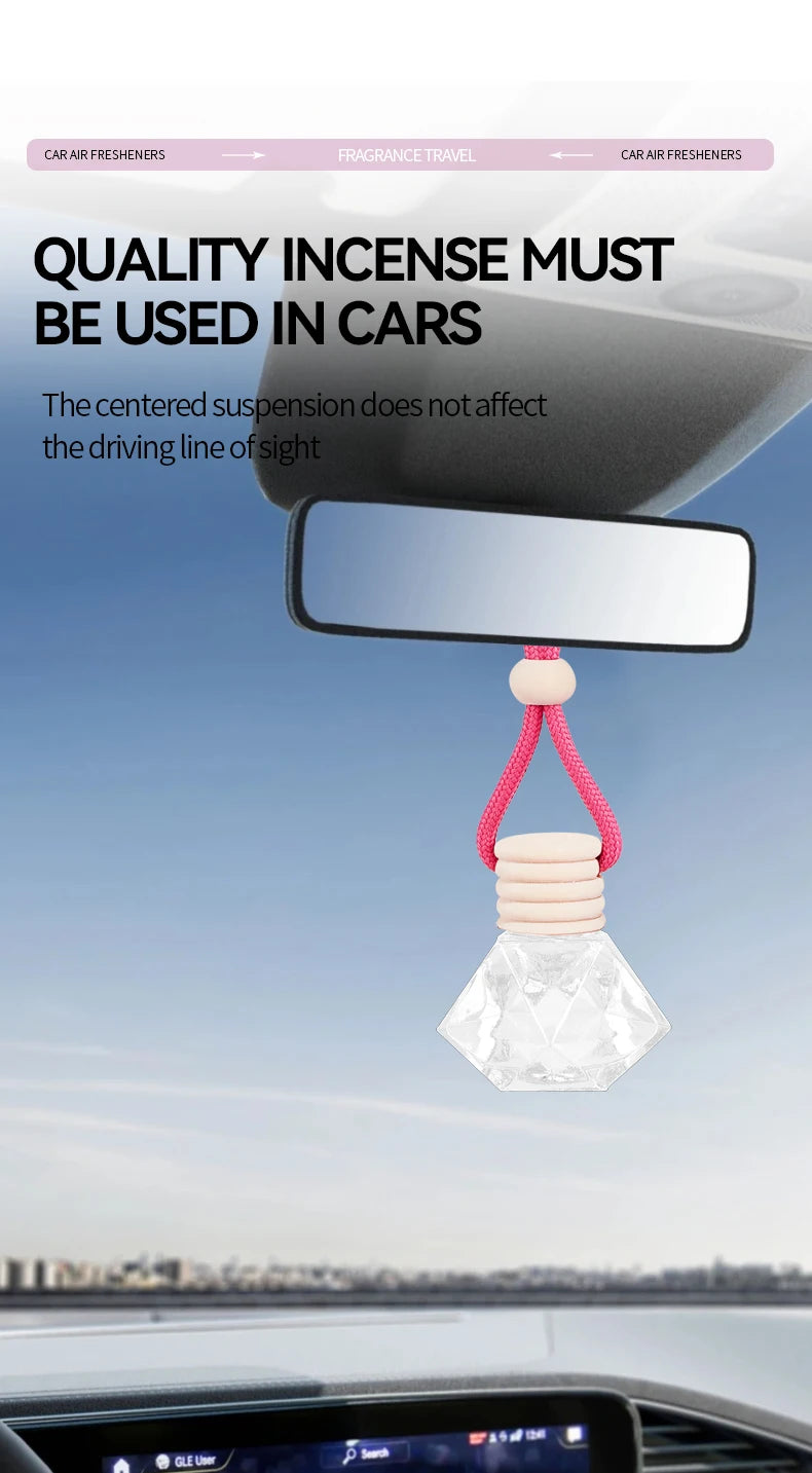 4pcs Pink car fragrance car interior accessories, perfume pendant car supplies, fresh air car fragrance