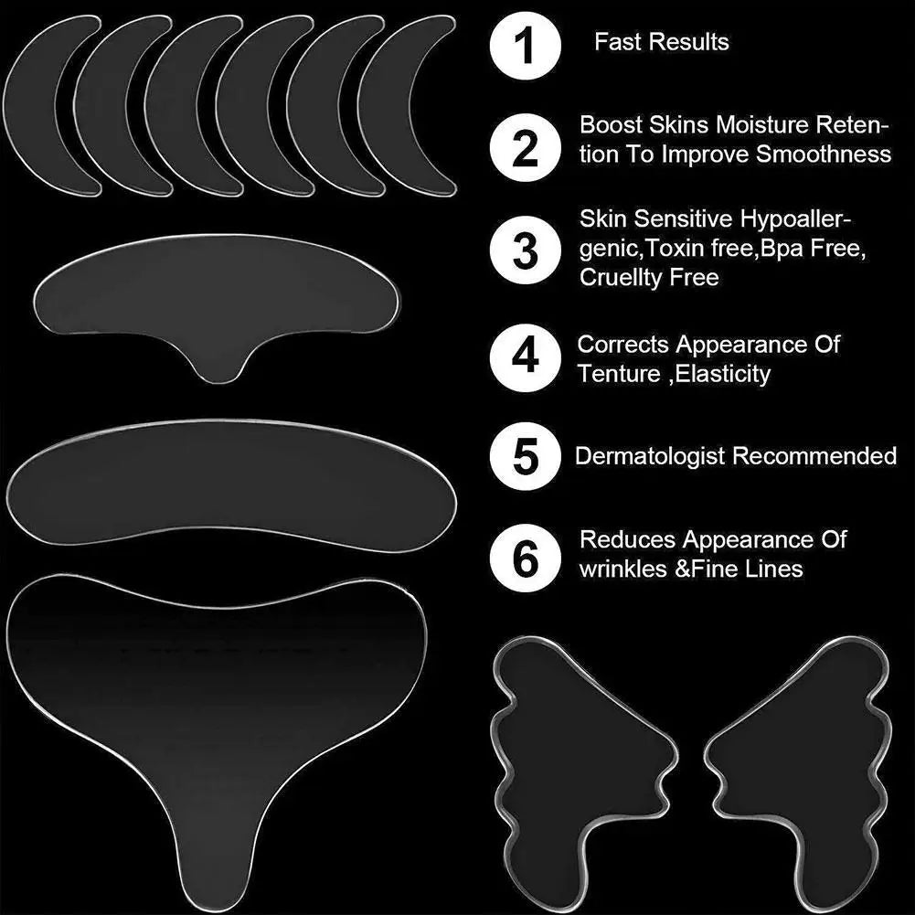 5/11/16/18Pcs Reusable Silicone Face Patch Set Anti Wrinkle Patches For Face Neck Forehead Eye Cheek Chest Pads Beauty Tools