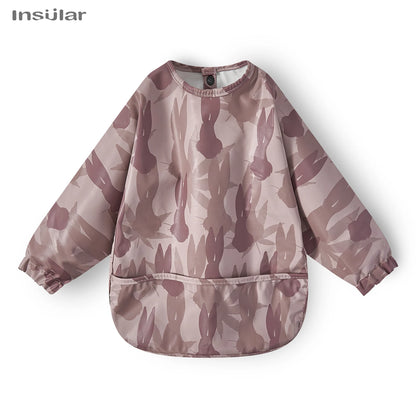 New Children Feeding Aprons Long sleeve Baby bib with Pocket Full Cover Baby Bibs with Pocket waterproof long sleeve bibs