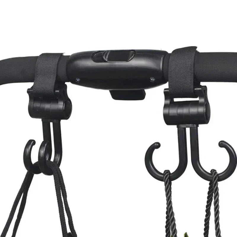 Double Hook Load-bearing Sturdy and Durable 360 Degree Rotating Adjustable Hook and Loop Fasteners Baby Stroller Accessories