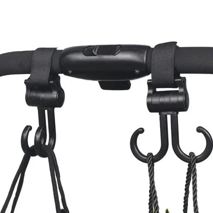 Double Hook Load-bearing Sturdy and Durable 360 Degree Rotating Adjustable Hook and Loop Fasteners Baby Stroller Accessories