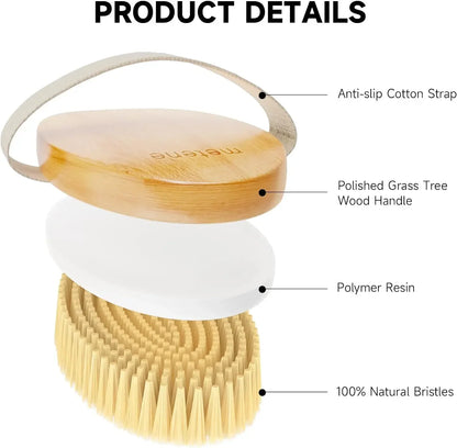 Dry Body Brushes, Exfoliating Body Scrubbers, Natural Bristles for Dry Skin, Improve Circulation, Stop Ingrown Hairs