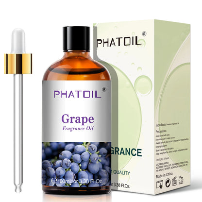 PHATOIL 100ml Fruity Fragrance Oil for Diffuser Candles Making -Coconut & Vanilla Strawberry Lemon Peach Aroma Essential Oils