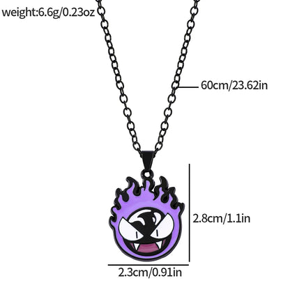Gengar Cosplay Pendant Necklace - Anime Charms Jewelry for Women Men Kids Chain Choker Perfect Party Gift