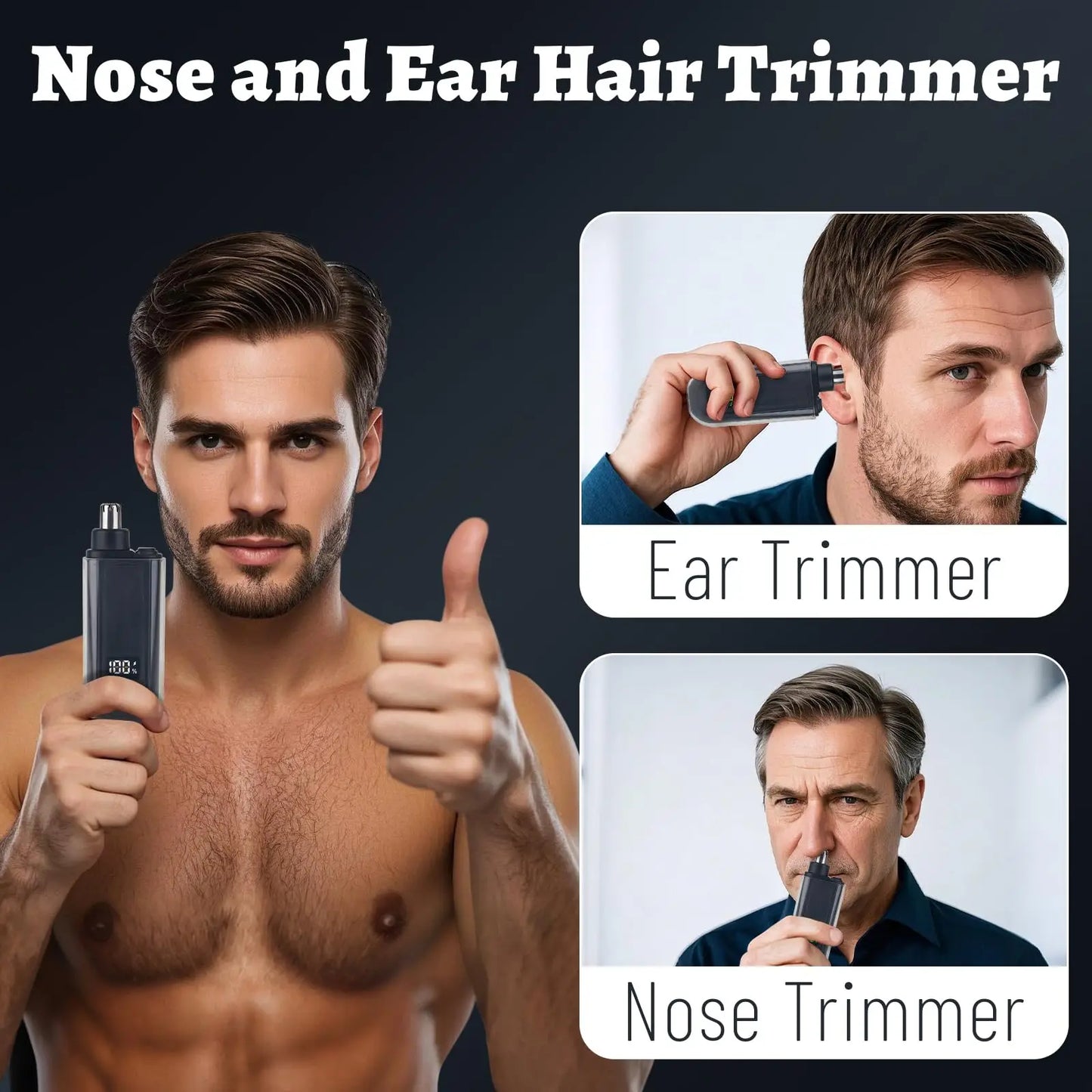 USB Rechargeable Nose and Ear Hair Trimmer for Men Electric Clipper Quick Charging Low Noise Washable Pocket Eyebrow Trimmer ﻿