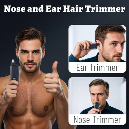 USB Rechargeable Nose and Ear Hair Trimmer for Men Electric Clipper Quick Charging Low Noise Washable Pocket Eyebrow Trimmer ﻿