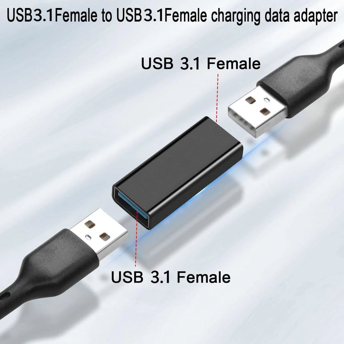 3.1 USB to USB Adapters 3.0 USB Female to USB A Female Converter OTG DataSync Extender Connectors for Laptops Tablets