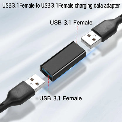 3.1 USB to USB Adapters 3.0 USB Female to USB A Female Converter OTG DataSync Extender Connectors for Laptops Tablets