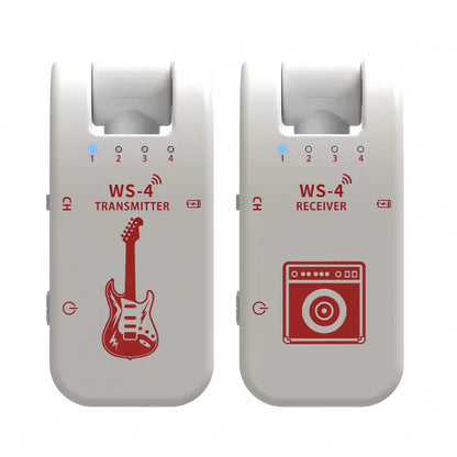 2.4G Wireless Guitar System - Rechargeable Guitar Transmitter & Receiver for Electric Guitar & Bass, Plug & Play, Low Latency