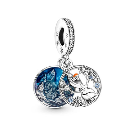 Hot Sell MINISO Disney 925 Sterling Silver Animals Mobilization Charms Beads Hot Original Bracelet DIY Jewelry Women Pendant