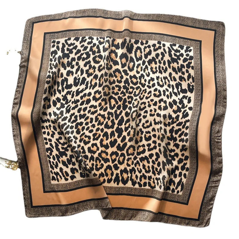 Neckerchief Female Luxury Square Scarf for Women Silk Feeling Shawl Satin Hijab Fashion Wraps Hair Bands Ribbon Headband Bandann