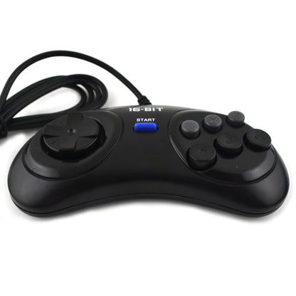 1-2 Pcs Black Gamepad Controller For Sega Mega Drive 9 Pin 6 Buttons Gamepads for Sega Genesis 16 bit video game console