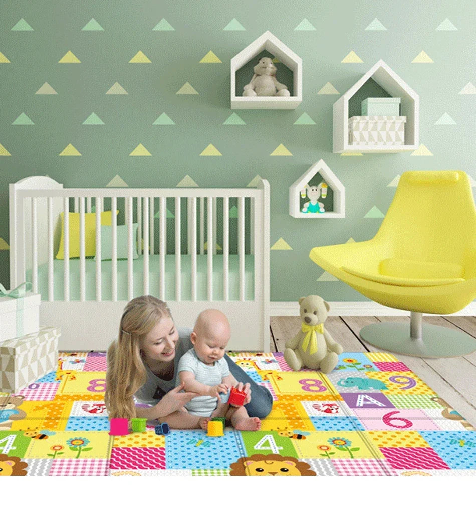 Foldable Baby Play Mat Children's Double-sided Pattern Protection Non-slip Activity Carpet Children's Educational Activity Mat