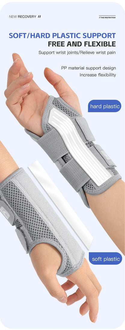 Wrist Brace for Carpal Tunnel Support Brace with Splints Hand Support for Arthritis Tendonitis Sprain Injuries Wrist Pain 1PC