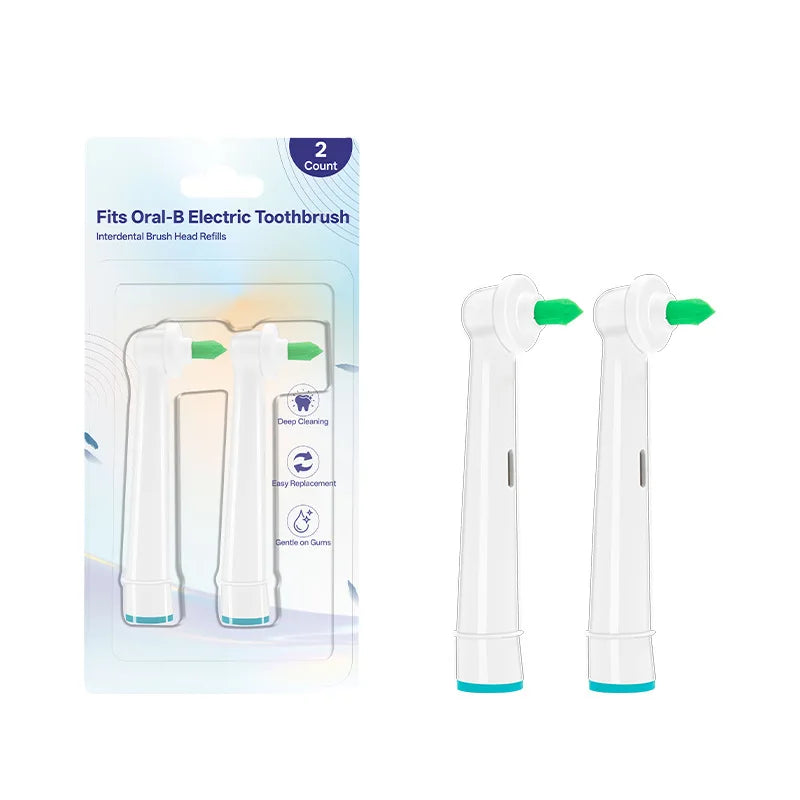 Compatible with Oral B Electric Toothbrush Brush Heads 2Pcs, Interdental Gap Cleaning Replacement Toothbrush Refill Heads