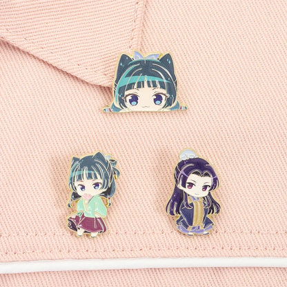 Maomao Light Novel Brooch Enamel Pins  Cute Japanese Anime Cartoon Character Brooches Lapel Badge Jewelry Gift for Fans Friends
