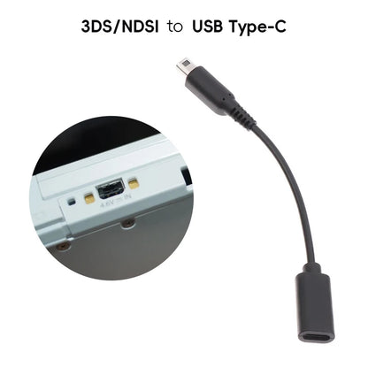 DATA FROG Type-C to 3DS Charging Cable Power Line for DSI 2DS New 3DS XL LL Console Charger Wire