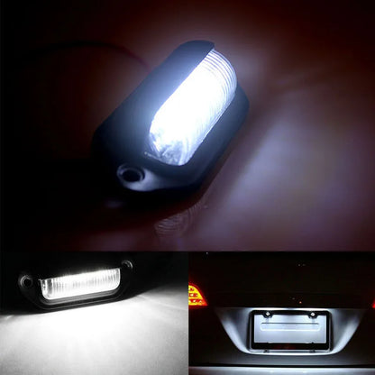 2PCS Car License Number Plate Lights Universal 12-24V For SUV Truck Trailer Van White Side Lamp Bulbs Car License Plate Lights