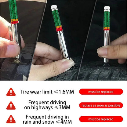 2/5/10Pcs Car Tyre Measuring Pen 25mm Universal Tire Tread Pattern Depth Measuring Tool AutomotiveTire Depth Gauge