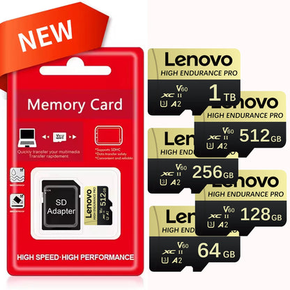 Lenovo SD Card Memory Card 1TB High Speed TF Flash Card 4K Full HD Video Micro SD Card 128GB 256GB 512GB For Xiaomi Camera PC