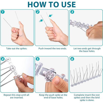 Bird Spikes Repellent Supplies Scarecaper Pigeons Animal Repeller Deterrent Amazes Birds Anti Outdoor Pest Control Products Home