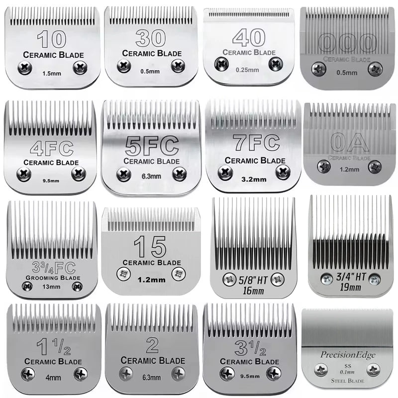 Detachable Pet Dog Cat Grooming Clipper Ceramic Blade Compatible with Most Andis，Oster A5，Wahl KM10 Series Animals Clippers