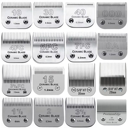 Detachable Pet Dog Cat Grooming Clipper Ceramic Blade Compatible with Most Andis，Oster A5，Wahl KM10 Series Animals Clippers