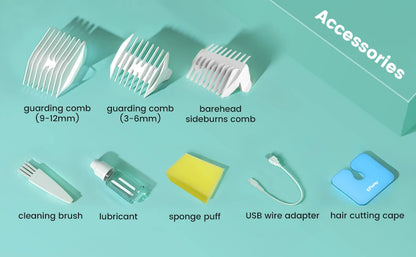 Vacuum Hair Clippers for Kids & Men Rechargeable Cordless Hair Cutting Machine with Safe Ceramic Blade Waterproof Hair Trimmers