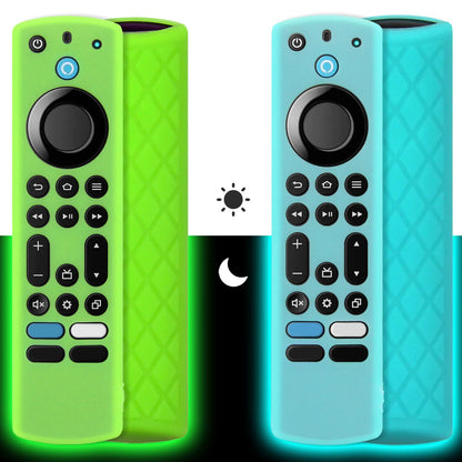2Pcs Glow in The Dark Silicone Remote Case for Firestick 4K Max/Toshiba/Insignia/Pioneer/Omni (QLED) Series Alexa Voice Remote