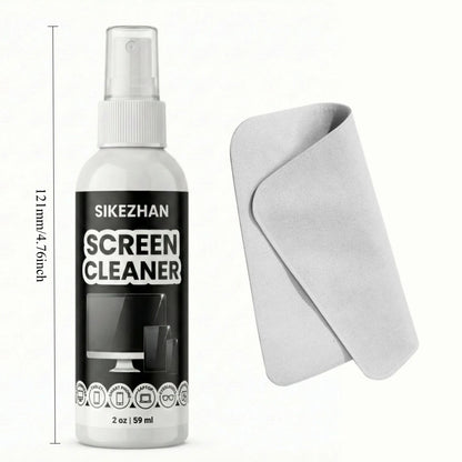 SIKEZHAN Screen Cleaner Kit with Polishing Cloth - Streak-Free Spray for MacBook, iPad, iPhone, Laptop, Monitor & TV (2oz)