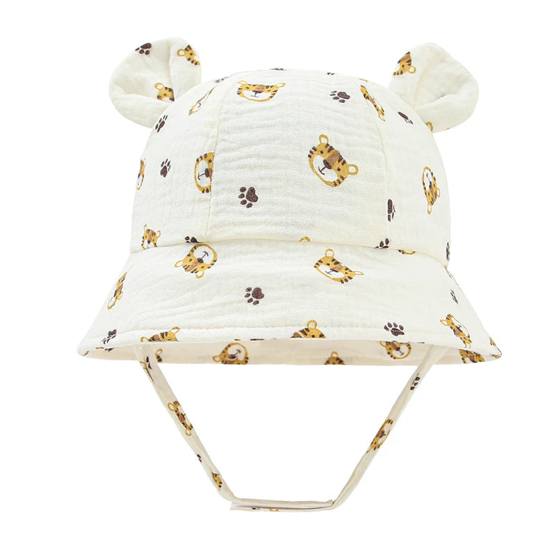Muslin Baby Summer Hat Newborn Cap Cotton Baby Sun Hats for Girls Boys Infant Bucket Hat for Toddler Accessories 3-12M