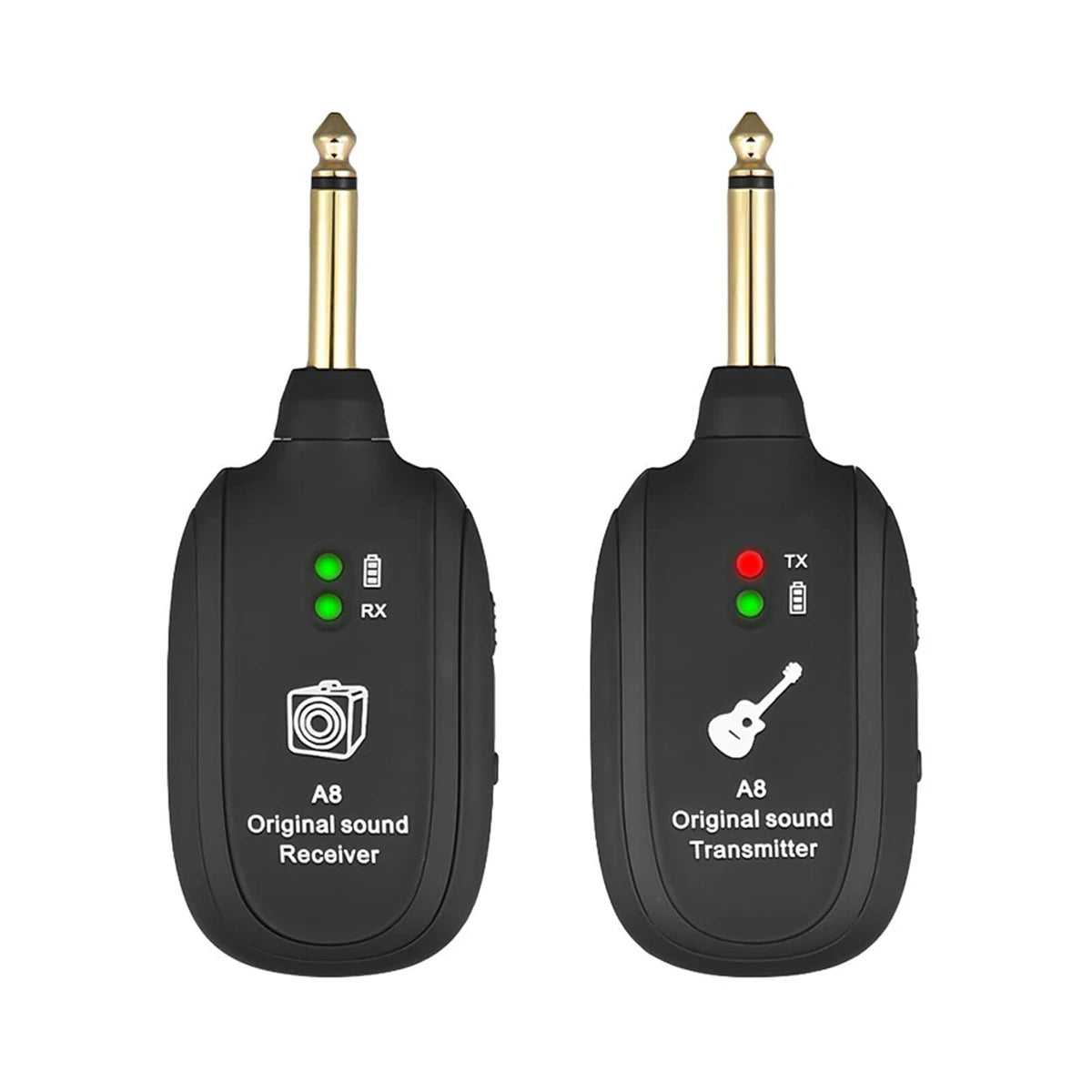 Miwayer A8 Wireless Guitar System Built in 4 Channels Wireless Guitar Transmitter Receiver for Electric Guitar Bass Violin