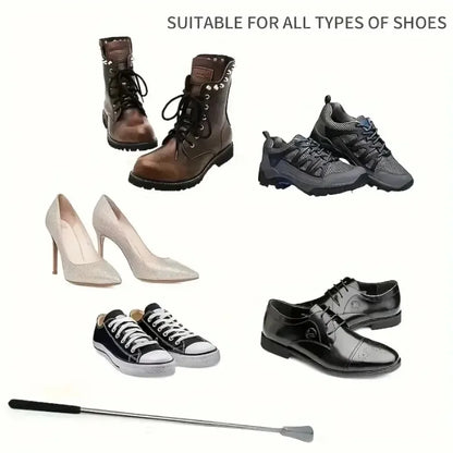 1pc Portable Stainless Steel Shoe Horn With Three Adjustable Lengths for Shoe Lifting And Wearing Shoe Accessories
