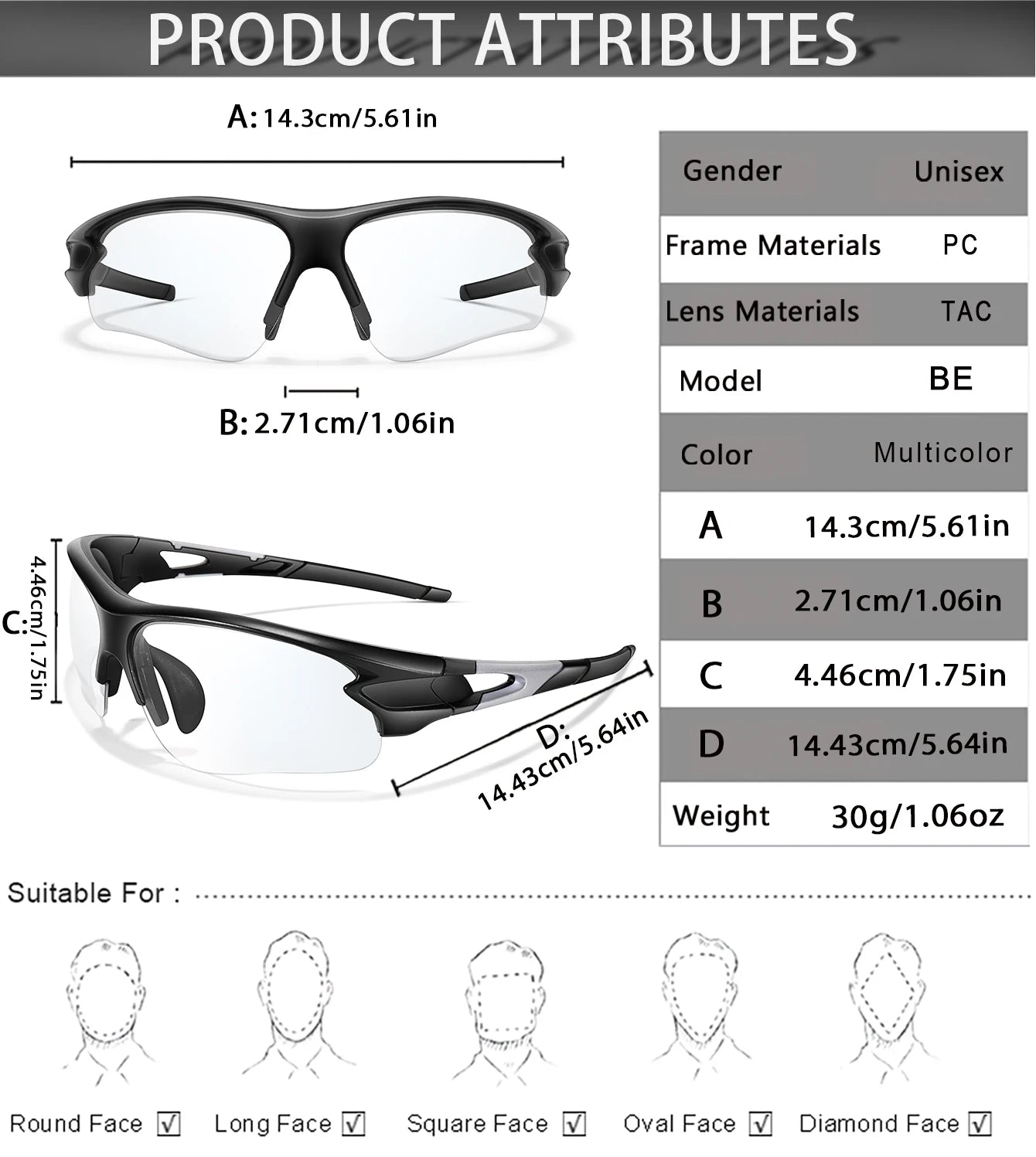 Cycling Photochromic Sunglasses Women Men Outdoor Sports Fishing Running Driving Eyewear Women Fashion Goggles