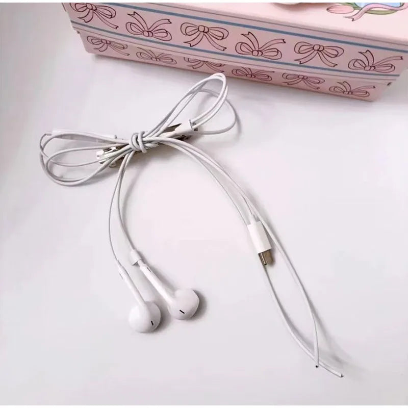  Korean Fashion Headphone Wire Bow Hair Clips - Harajuku Cute Upcycled Aesthetic Hair Pins for Girls - Trendy Hair Accessories