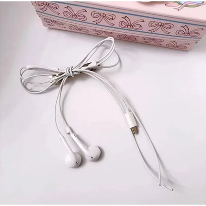  Korean Fashion Headphone Wire Bow Hair Clips - Harajuku Cute Upcycled Aesthetic Hair Pins for Girls - Trendy Hair Accessories